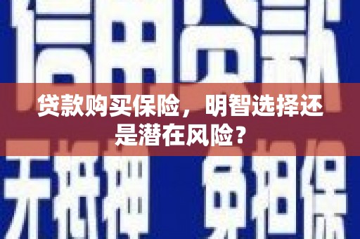 清新贷款购买保险，明智选择还是潜在风险？