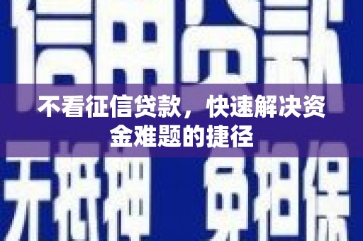 清新不看征信贷款，快速解决资金难题的捷径
