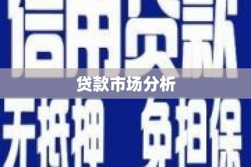 清新贷款市场分析