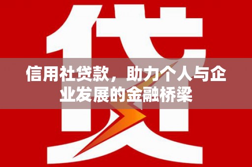 清新信用社贷款，助力个人与企业发展的金融桥梁