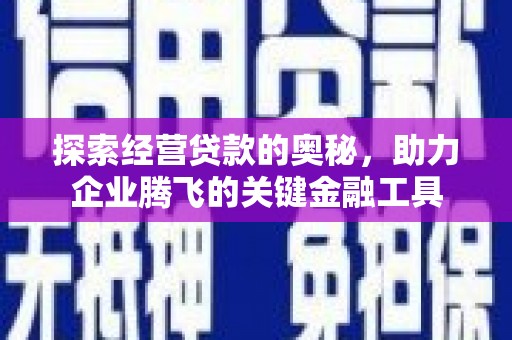清新探索经营贷款的奥秘，助力企业腾飞的关键金融工具