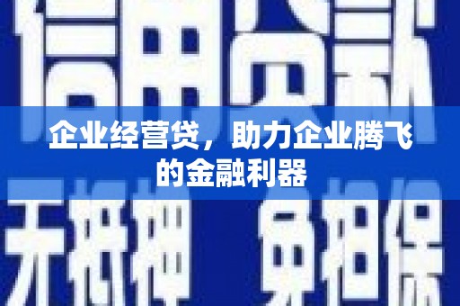 清新企业经营贷，助力企业腾飞的金融利器