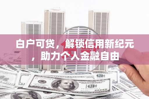 清新白户可贷，解锁信用新纪元，助力个人金融自由