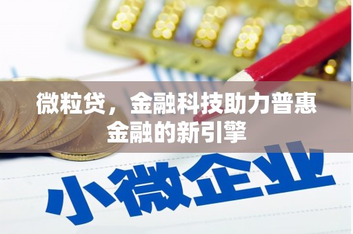 清新微粒贷，金融科技助力普惠金融的新引擎