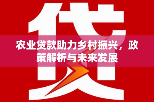清新农业贷款助力乡村振兴，政策解析与未来发展