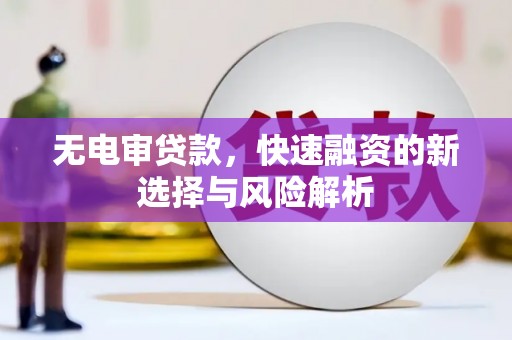 清新无电审贷款，快速融资的新选择与风险解析