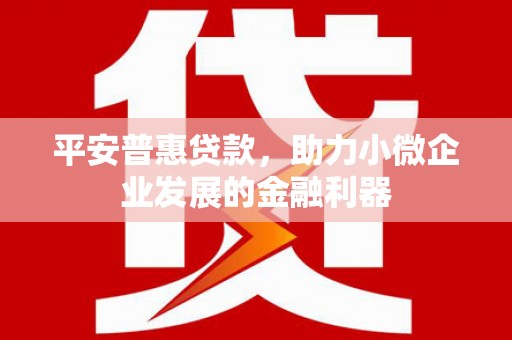 清新平安普惠贷款，助力小微企业发展的金融利器
