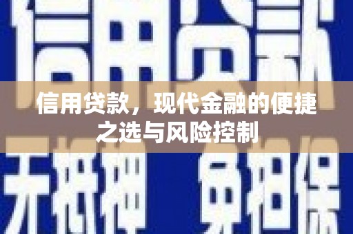 清新信用贷款，现代金融的便捷之选与风险控制