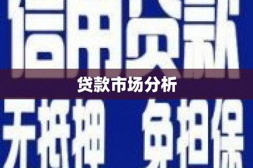 清新贷款市场分析