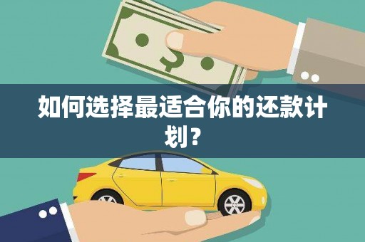 清新如何选择最适合你的还款计划？