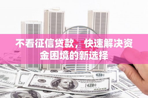 清新不看征信贷款，快速解决资金困境的新选择