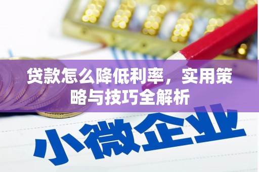 清新贷款怎么降低利率，实用策略与技巧全解析